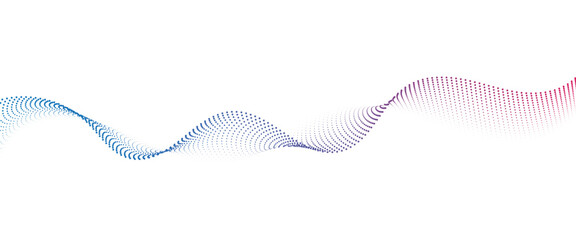 Flowing Dot Wave Pattern Halftone Curve Shape on Transparent Background