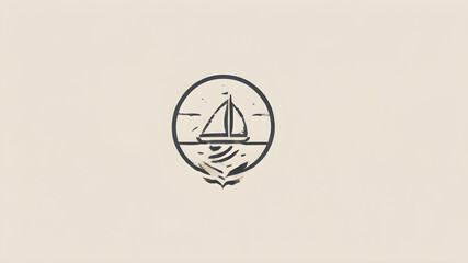 Summer season themed logo icon emblem symbol, Generative AI