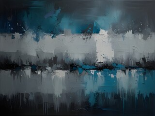 Oil paint, blue and grey, artistic texture, generative AI