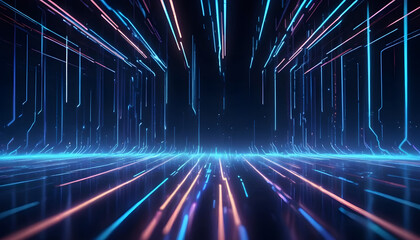 Fototapeta premium Abstract technology background of high speed global data transfer fiber optic 6