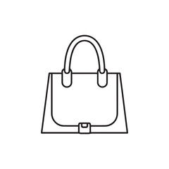 Women bag stylish line icon vector hand black design.