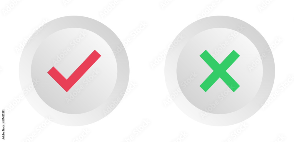 Poster check mark accept reject button