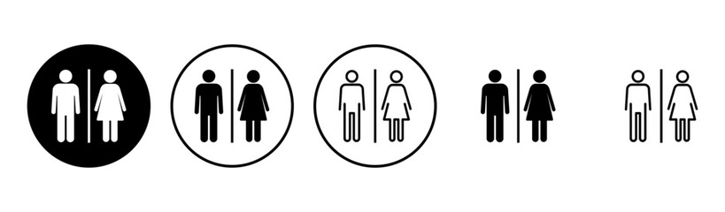 Toilet icon set. restrooms icon vector. bathroom sign. wc, lavatory