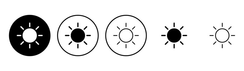 Sun icon set. Brightness Icon vector