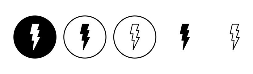 Lightning icon set. electric icon vector. power icon. energy sign