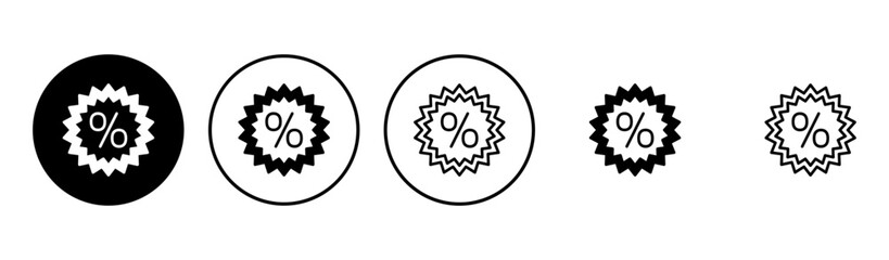 Discount icon set. Discount tag icon.
