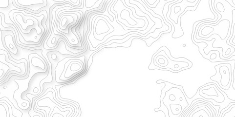 Fototapeta premium Vector geography landscape Topo contour map on white background, Topographic contour lines. Seamless pattern with lines Topographic map. Geographic mountain relief diagram line wave carve pattern.