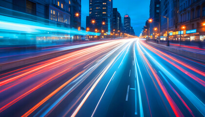 Fototapeta premium Abstract technology background of high speed global city building modern 13