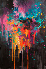 "Canvas of Blooms: Abstract Oil Paint Background in Vivid Hues"