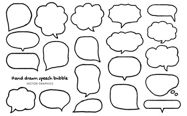Obraz premium 【手描き風】吹き出しイラスト素材セット