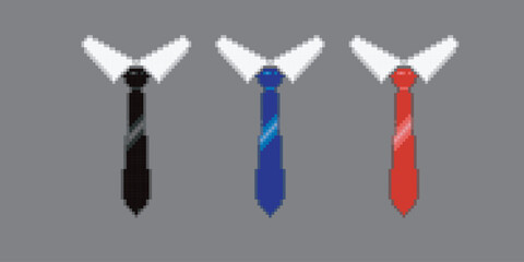 colorful ties, pixel art accessory