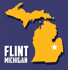 michigan flint on blue background