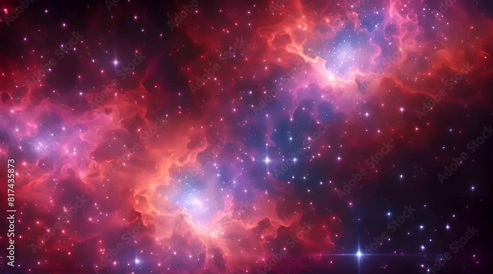 Sticker ethereal deep purple and copper abstract fractal universe space looping background