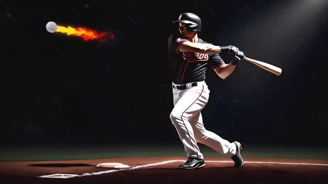 Batter hitting a ball in baseball game, capturing the thrill and precision of the sport