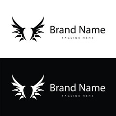 Wing Logo Design, Vector Eagle Falcon Wings, Beauty Flying Bird, Illustration Symbol