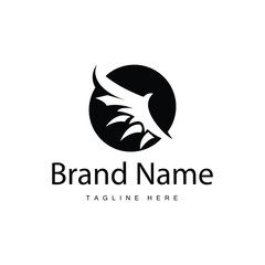 Wing Logo Design, Vector Eagle Falcon Wings, Beauty Flying Bird, Illustration Symbol
