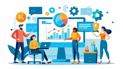 A team of professionals analyzes data and web reports to gain insights that empower informed investment decisions.