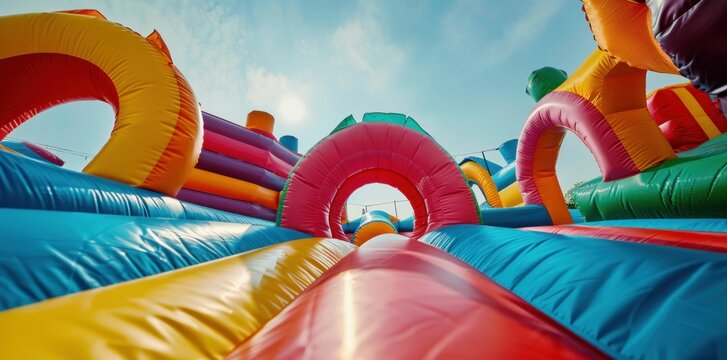 Inflatable obstacle course adventure a colorful journey through the air