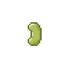 Fototapeta premium Green bean, pixel art seed