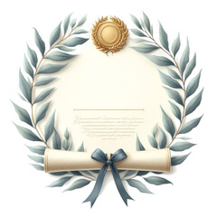 laurel wreath with ribbon
