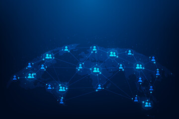 internet network business connecting people around the world. human resources digital. customer relationship management. community global technology. vector illustration digital.