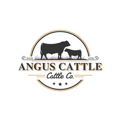 Angus cattle vintage logo