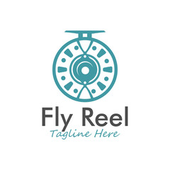 fishing reel illustration logo