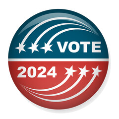 Vote 2024 - Voting Campaign Election Pin Button or Badge Retro Vintage