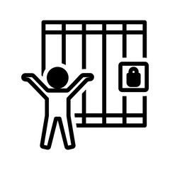 Vector solid black icon for Prison release