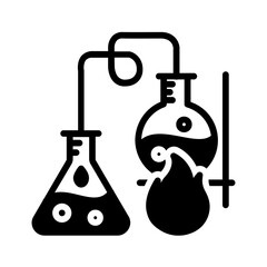 Vector solid black icon for Distillation