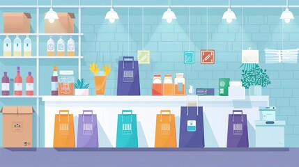 Interior of a small business retail store