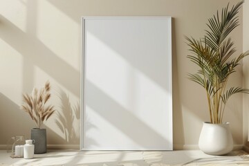 Poster Mockup in Minimalist Scandinavian Interior created with Generative AI