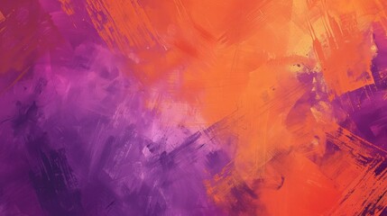 Hand painted background with brush strokes of color. The prominent colors are shades of neon orange and purple.