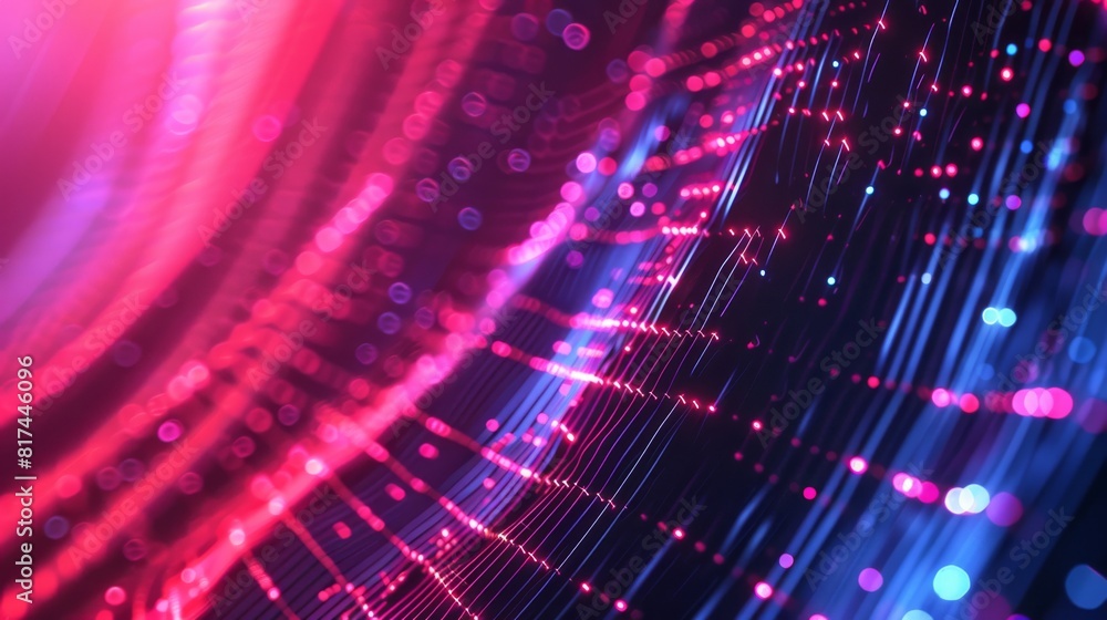 Aufkleber vibrant abstract image with glowing streaks of light and bokeh, suggesting movement and digital tech