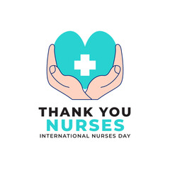 Obraz premium Thank You Nurses Label Vector Template Design Illustration