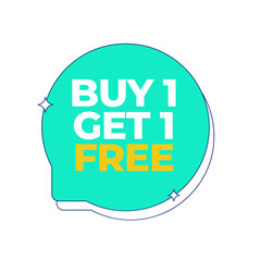 Buy 1 Get 1 Fee Label Vector Template Design Illustration