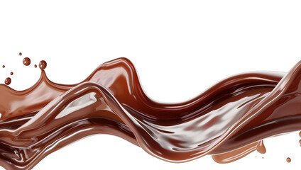 abstract liquid chocolate wave isolated on white background