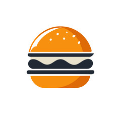 Burger with a stylized flame behind it