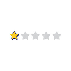 Star Rating Label Vector Template Design Illustration