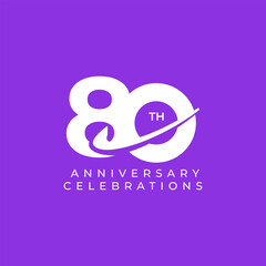 80 Th Anniversary Celebration Vector Template Design Illustration