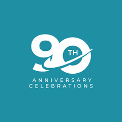 90 Th Anniversary Celebration Vector Template Design Illustration