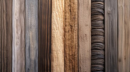 Modern picture backgrounds made of wood and wooden threads in format-filling, high-resolution photos with copy space and color