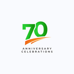 70 Years Anniversary Celebration Vector Template Design Illustration