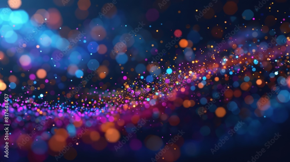 Poster abstract background with scattered colorful particles
