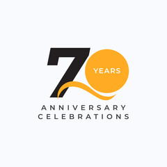 70 Years Anniversary Celebration Vector Template Design Illustration