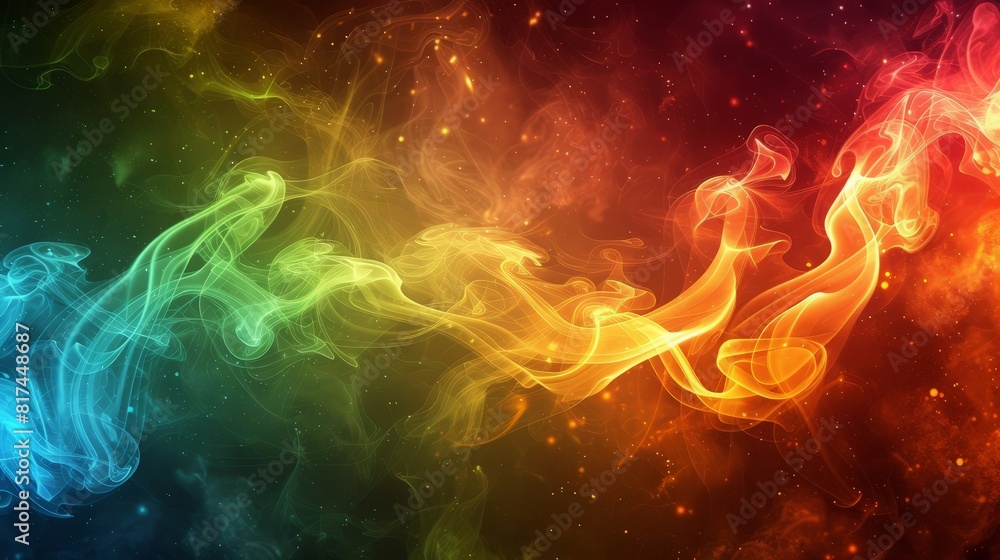 Poster abstract background with swirling colorful smoke in color and texture concept