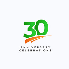 30 Years Anniversary Celebration Vector Template Design Illustration