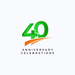 40 Years Anniversary Celebration Vector Template Design Illustration