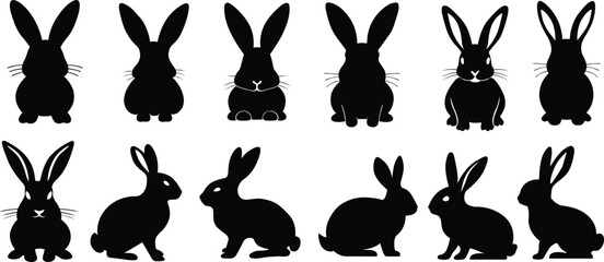 Rabbit silhouette vectors