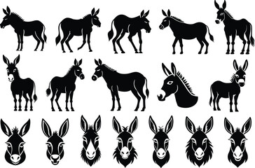 Donkey silhouette vectors